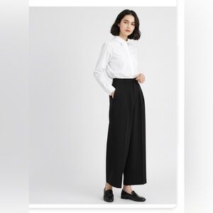 Aritzia Babaton High Waisted Wide Leg Crop Pant Black Sz 0